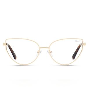 QUAY Checkmate Blue light Glasses with a gold frame. Never worn.